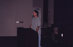 Jim Cox speaks from behind a podium at the 2000 fall Florida Ornithological Society meeting in Tallahassee, Florida