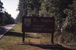 A sign marks the entrance to St. Marks National Wildlife Refuge in Saint Marks, Florida