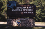 A sign marks the entrance to Edward Ball Wakulla Springs State Park in Wakulla Springs, Florida