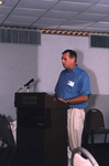 A guest speaks at a Florida Ornithological Society meeting in Titusville, Florida