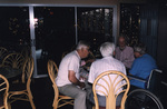Jack Hailman dines with other guests at a Florida Ornithological Society meeting in Titusville, Florida