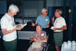 Jane Brooks mingles with Dotty and Hank Hull and Bob Brown in Fort Pierce, Florida