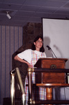Katy NeSmith props a hand on her hip mid-presentation in Fort Pierce, Florida