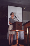 Camille Sewell speaks to the audience at a Florida Ornithological Society meeting in Fort Pierce, Florida