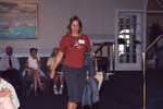 Billi Wagner smiles mid-stride at a Florida Ornithological Society meeting in Fort Pierce, Florida
