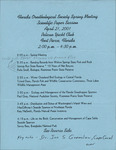 Agenda, Florida Ornithological Society, Spring 2001 Meeting Scientific Paper Session, April 21, 2001