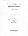 Agenda, Florida Ornithological Society, Spring 2002 30th Anniversary Meeting, April 26-28, 2002 by Florida Ornithological Society