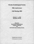 Agenda, Florida Ornithological Society, Fall 2002 30th Anniversary Meeting, October 4-6, 2002 by Florida Ornithological Society
