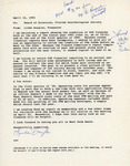 Letter and Report, Linda Douglas to FOS Board of Directors, Financial Report, April 12, 1995 by Linda C. Douglas