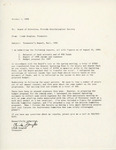 Letter and Report, Linda Douglas to FOS Board of Directors, Fall Treasurer's Report, October 1, 1996 by Linda C. Douglas