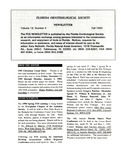 Ornithological Research Division Newsletter: Fall 1993 by Florida Audubon Society and Florida Ornithological Society