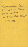 Letter, Fred Lohrer, Sharp Offset Printing, FFN Corrections, September 26, 1978 by Fred E. Lohrer