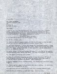 Letter, Fred Lohrer, Betty Valkenburg, Florida Field Naturalist, October 13, 1976 by Fred E. Lohrer