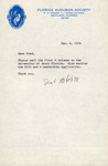Correspondence: Fred Lohrer, Betty Valkenburg, Florida Field Naturalist, February 8, 1978