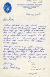 Letter, Fred Lohrer, Betty Valkenburg, Florida Field Naturalist, February 16, 1978 by Betty Valkenburg