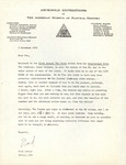 Letter, Fred Lohrer, Birds Around the State, November 5, 1976 by Fred E. Lohrer