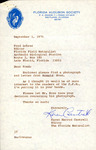 Correspondence, Fred Lohrer, Karen Cantrell, Florida Field Naturalist, September 1, 1976