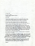 Letter, Fred Lohrer, Florida Field Naturalist, April 28, 1977
