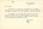Correspondence, Fred Lohrer, Henry M. Stevenson, Florida Field Naturalist, August 1, 1977