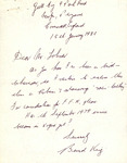 Correspondence, Fred Lohrer and Bernard King, FFN Rain-Bathing Manuscript, January 15, 1980