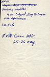 Note, Herbert Kale, Audubon Field Notes, April 3, 1970 by Herbert W. Kale II