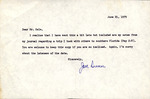 Letter, Thomas Crabtree to John Ogden, Spring Observations, June 13, 1979, Copy II by Thomas J. Crabtree