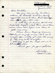 Letter, Betty Valkenburg to Herbert Kale, Field Notes, June 6, 1979