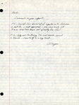 Handwritten Letter, Wayne Freeman to Herbert Kale, Comments on Spring Report, March–May 1983 by Wayne Freeman