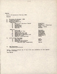 Agenda, Ted Below, FOS Board of Directors Meeting, Spring 1983 by Ted H. Below