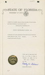 Certificate of Incorporation of Florida Ornithological Society, October 24, 1974 by Nettie F. Sims, Dorothy W. Glisson, and State of Florida