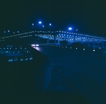 Parking garage ramp of Tampa International Airport, at night. by Skip Gandy