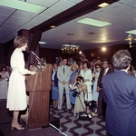 Rosalyn Carter at a podium by Skip Gandy