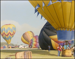 Hot air balloons begin to inflate at the Harbour Island Balloon Regatta in June in Tampa, Florida, A