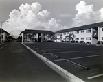 The empty parking lot at Bay Pointe Condominiums in Tampa, Florida, A