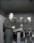 Faculty Member Giving a Lecture From Podium, Berkeley Preparatory School, Tampa, Florida by Skip Gandy