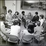 Students Sitting in a Circle Having a Discussion, Berkeley Preparatory School, Tampa, Florida, C by Skip Gandy