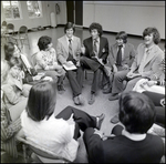 Students Sitting in a Circle Having a Discussion, Berkeley Preparatory School Tampa, Florida, F by Skip Gandy