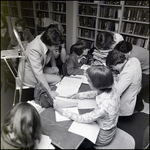 Students Working in Library With Instructor, Berkeley Preparatory School, Tampa, Florida, A by Skip Gandy