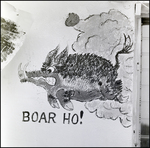 Boar Painted on Wall, Berkeley Preparatory School, Tampa, Florida by Skip Gandy