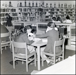 Students Collaborate While Studying in the Library at Berkeley Preparatory School in Tampa, Florida by Skip Gandy