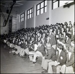 A Single Student Stands in the Bleachers at Berkeley Preparatory School in Tampa, Florida by Skip Gandy