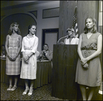 Three Girls Are Recognized for Awards During a Ceremony at Berkeley Preparatory School in Tampa, Florida by Skip Gandy