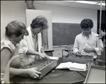 A Teacher Instructs Two Students Operating Circuit Boards at Berkeley Preparatory School in Tampa, Florida, A by Skip Gandy