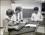 A Teacher Instructs Two Students Operating Circuit Boards at Berkeley Preparatory School in Tampa, Florida, B by Skip Gandy