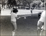 Students Play Softball Outside Berkeley Preparatory School in Tampa, Florida, A by Skip Gandy