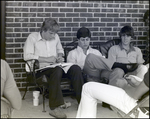 Three Boys Lounge on a Bench at Berkeley Preparatory School in Tampa, Florida by Skip Gandy