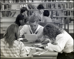 Three Girls Study in the Library at Berkeley Preparatory School in Tampa, Florida, C by Skip Gandy