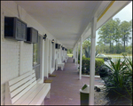 A View of the Entryways and Parking Lot at Beverly Hills Motel in Beverly Hills, Florida, A by Skip Gandy