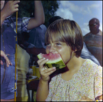 Child Eats Watermelon Slice in Beverly Hills, Florida by Skip Gandy