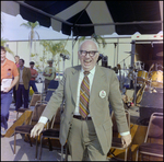 Man Wearing I Love Cape Coral Button at Burnt Store Marina Seafood Festival in Punta Gorda, Florida by Skip Gandy